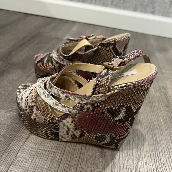 NMBR NINE Wedge Python-Pink Multi Platform Wedges Size 38 - Picture 3 of 3